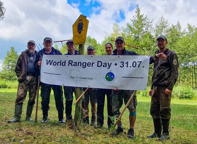 Freiwillige der Naturwacht Schlaubetal und Ranger am World Ranger Day 2024